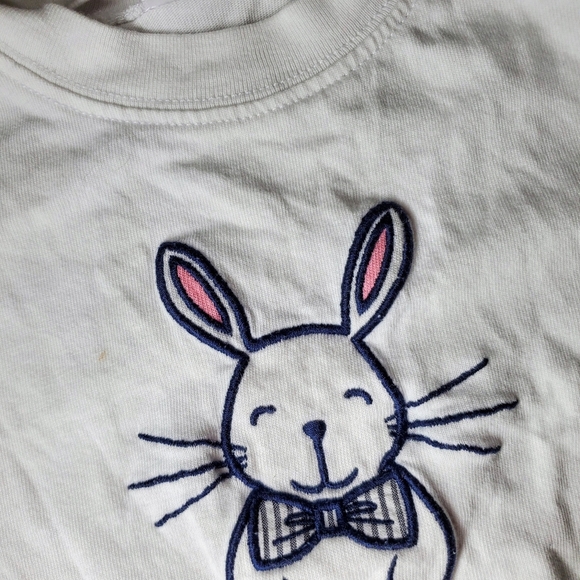 Gymboree Embroidered Baby Bunny Easter Onesie White 100% Cotton EUC Size 18-24m - Picture 9 of 11